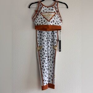 WEAR IT TO HEART SKELETON SNAKE SET SMALL SPORT BRA LEGGINGS YOGA NWT #99